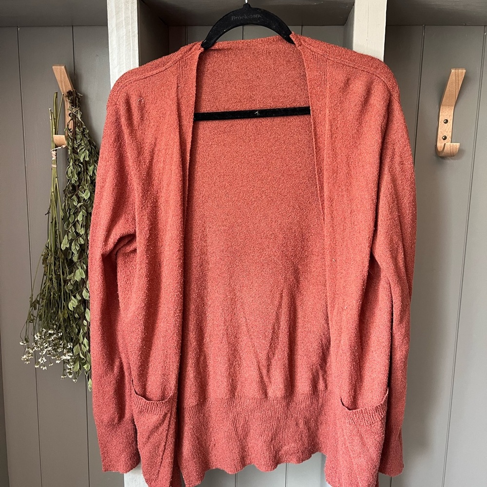 Women's Coral Open-Front Sweater